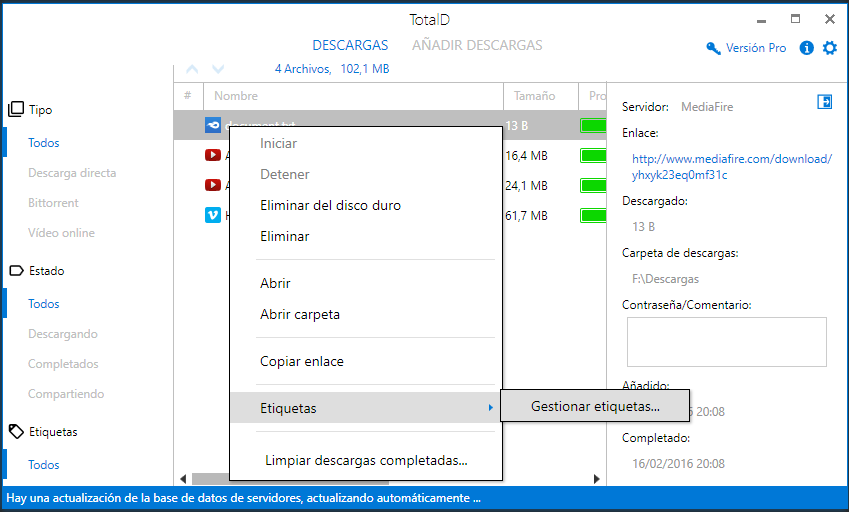 Captura de TotalD: ¿Cómo utilizar las "Etiquetas"?