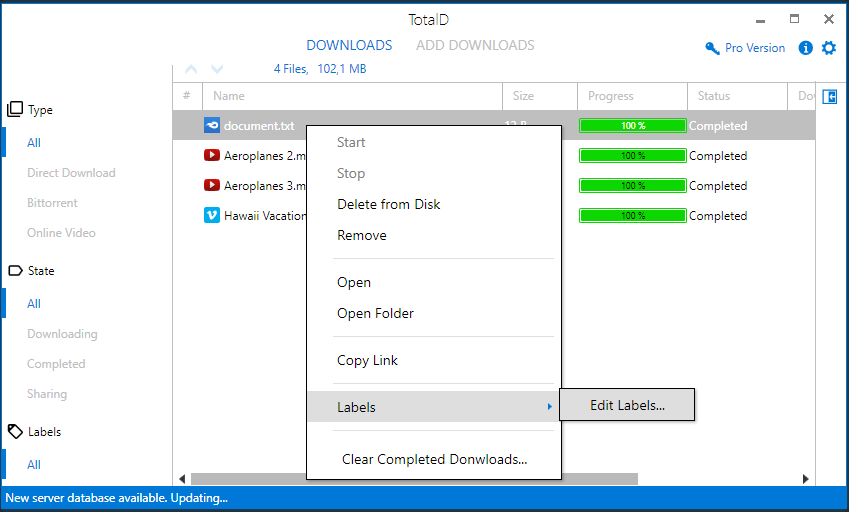 TotalD screenshot: How to use the "Labels"?